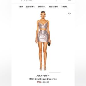 Alex Perry Silver Sequin Dress